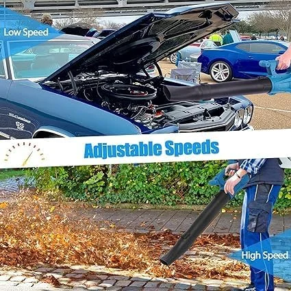 دمنده برگ بی سیم با 2 باتری قدرتمند و شارژر، دمنده برقی برای مراقبت از چمن، دمنده برگ شارژی بی سیم سبک وزن برای برف روبی