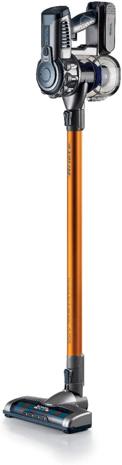 جارو برقی عصایی و جاروبرقی دستی شارژی آریته 2723 با موتور دیجیتال، آلومینیومی، نارنجی، 200 وات، 1 لیتر