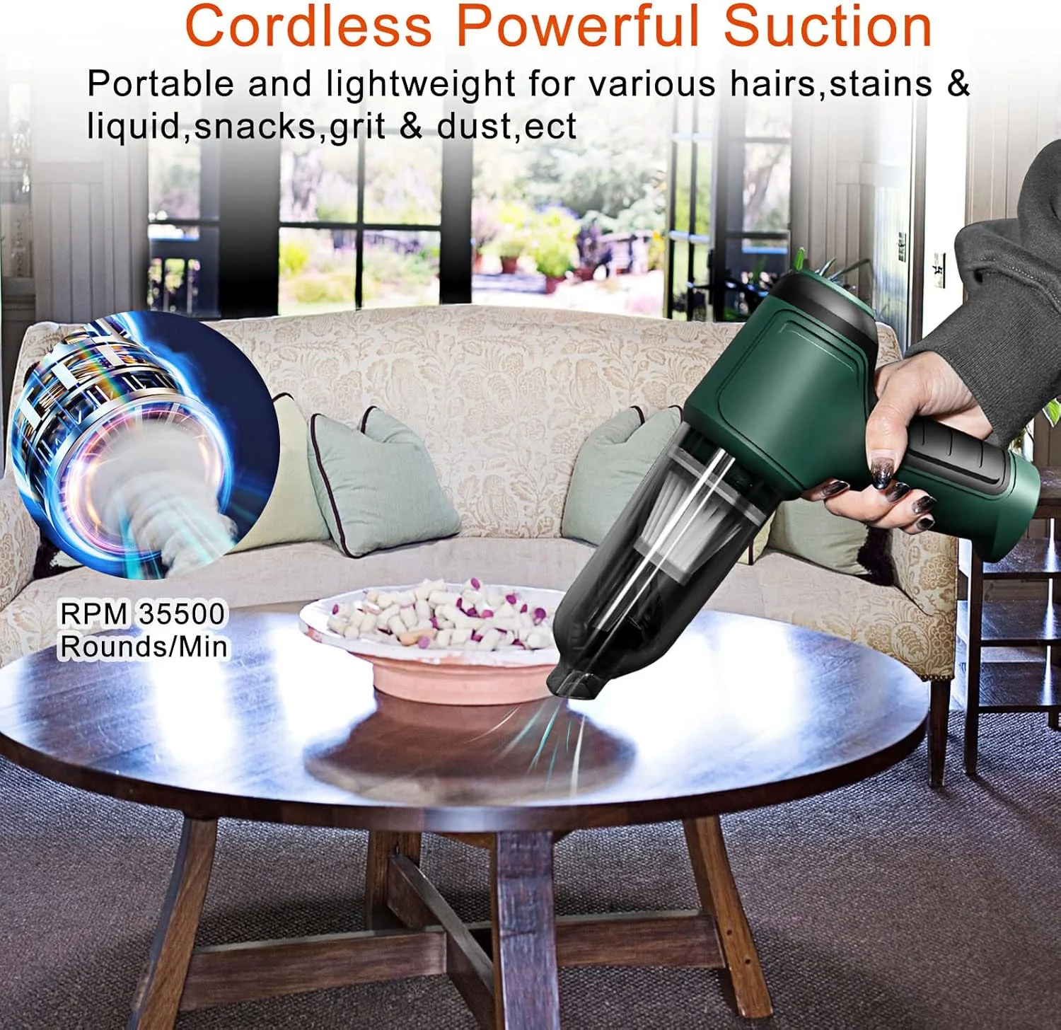 جاروبرقی دستی شارژی ARUOXIN، جاروبرقی خودرو با مکش قوی 9000Pa با زمان کارکرد طولانی 20-30 دقیقه، جاروبرقی دستی سبک وزن قابل شارژ برای خودرو، خانه، دفتر، موی حیوانات خانگی جاروبرقی دستی شارژی ARUOXIN، جاروبرقی خودرو با مکش قوی 9000Pa با زمان کارکرد طولانی 20-30 دقیقه، جاروبرقی دستی سبک وزن قابل شارژ برای خودرو، خانه، دفتر، موی حیوانات خانگی