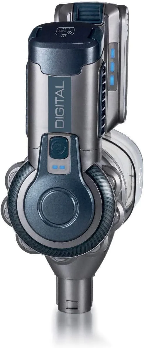 جارو برقی عصایی و جاروبرقی دستی شارژی آریته 2723 با موتور دیجیتال، آلومینیومی، نارنجی، 200 وات، 1 لیتر