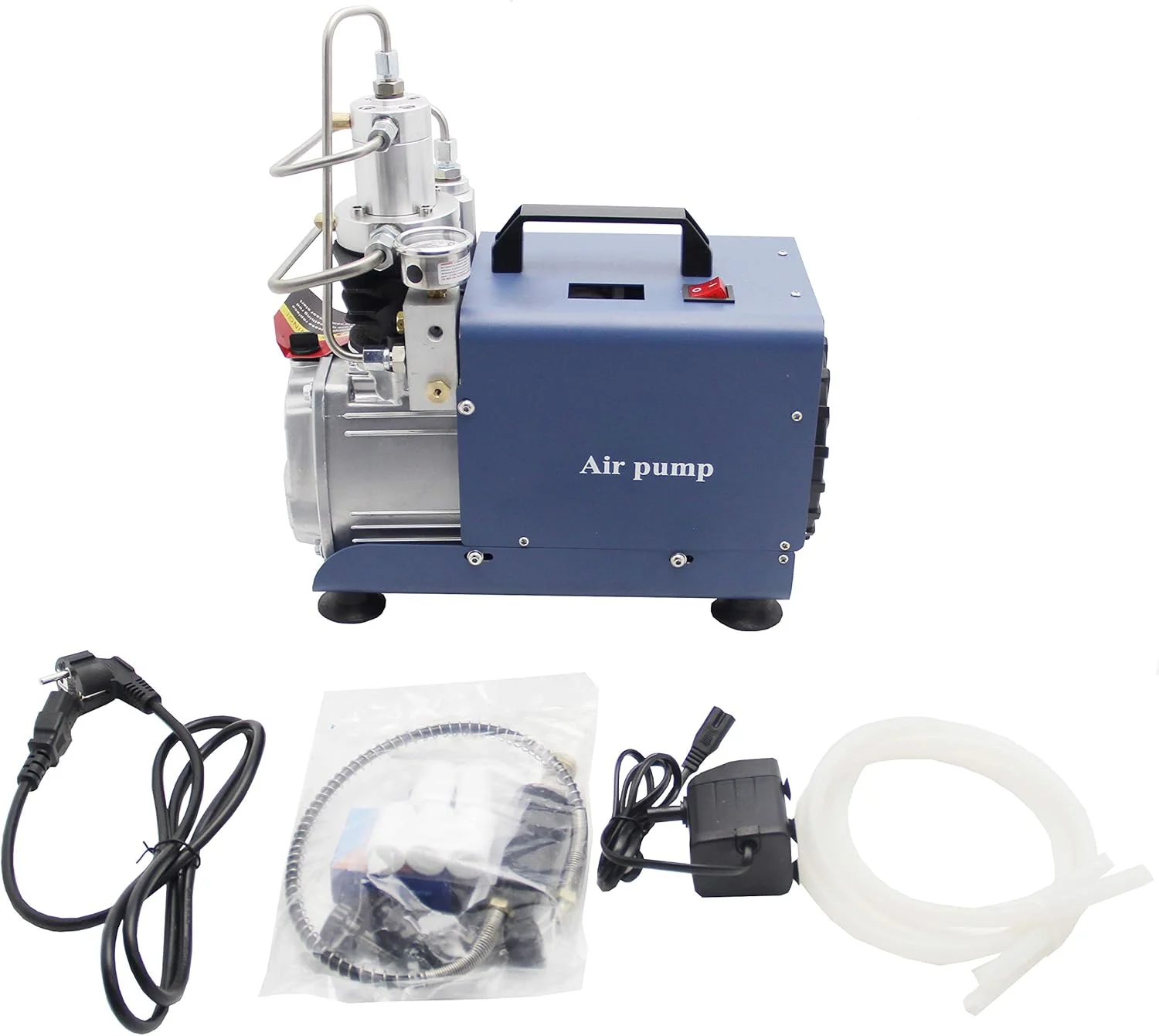 پمپ هوای برقی WWART کمپرسور PCP فشار قوی 300BAR 30MPA 4500PSI پمپ هوا برای غواصی و آتش نشانی پینت بال PCP تیراندازی (نسخه ساده)