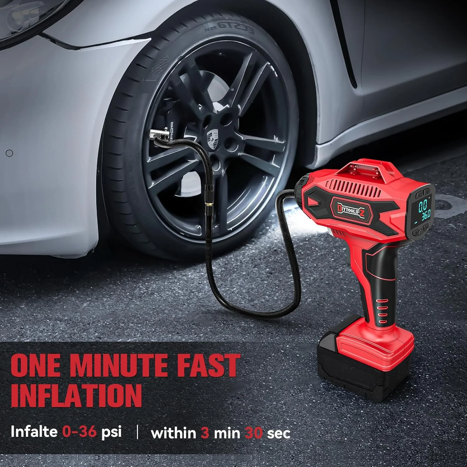 کمپرسور باد و پمپ باد تایر شارژی DIYtoolifz برای باتری 18 ولت Milwaukee، پمپ هوای دستی قابل حمل با گیج فشار دیجیتال برای اتومبیل، موتورسیکلت، دوچرخه، توپ های ورزشی (باتری شامل نمی شود) (160psi) کمپرسور باد و پمپ باد تایر شارژی DIYtoolifz برای باتری 18 ولت Milwaukee، پمپ هوای دستی قابل حمل با گیج فشار دیجیتال برای اتومبیل، موتورسیکلت، دوچرخه، توپ های ورزشی (باتری شامل نمی شود) (160psi)