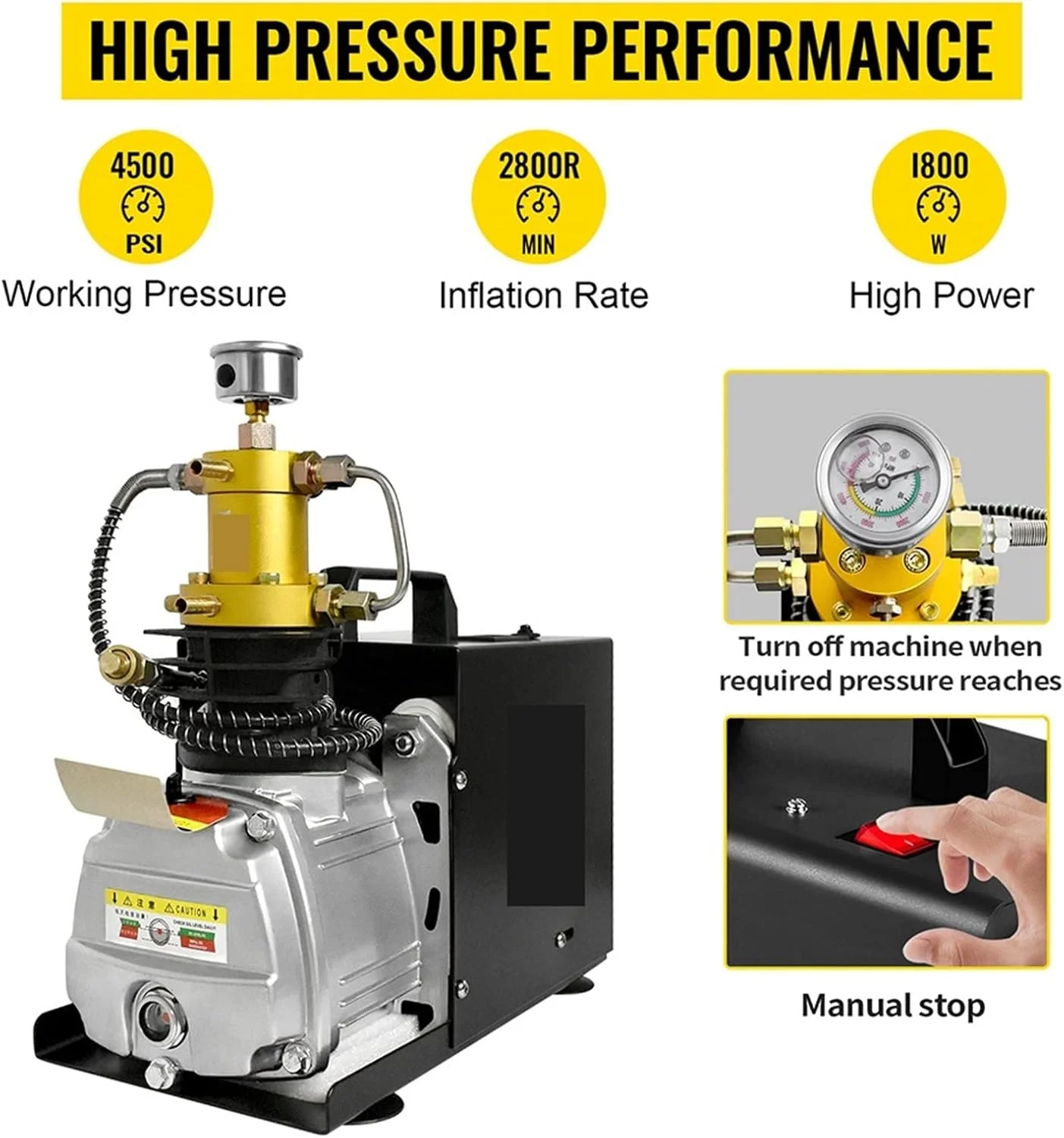 کمپرسور هوای PCP برقی REHOOF TXES031 4500Psi 300Bar 30MPpa پمپ فشار قوی برای مخزن غواصی