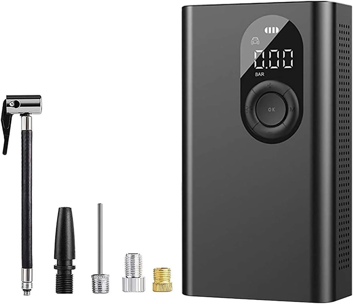 پمپ باد لاستیک ZDmalt با فشار 120 PSI، کمپرسور هوای الکتریکی با باتری لیتیوم یونی قابل شارژ، کمپرسور هوای قابل حمل برای اتومبیل، موتور سیکلت، توپ، حلقه های شنا و تمام دوچرخه ها