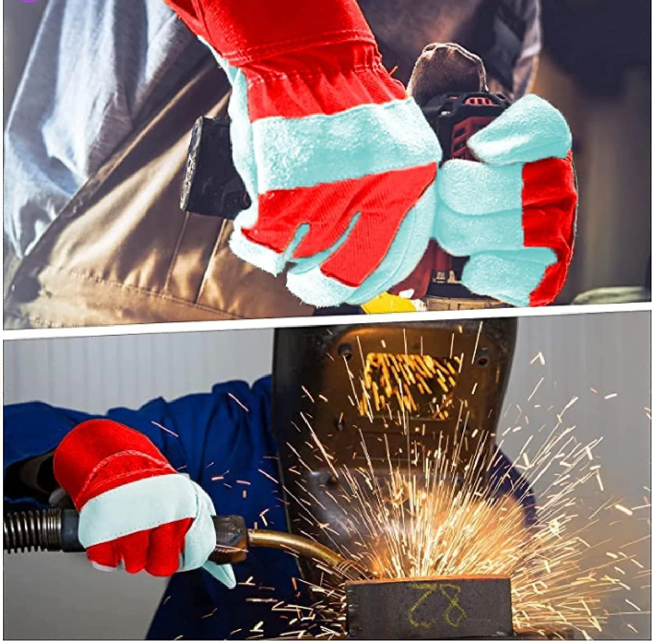 دستکش باغبانی مقاوم، دستکش کار چرمی ضد خار، مناسب برای ابزار باغبانی، قیچی باغبانی، آجرچینی، زنانه و مردانه