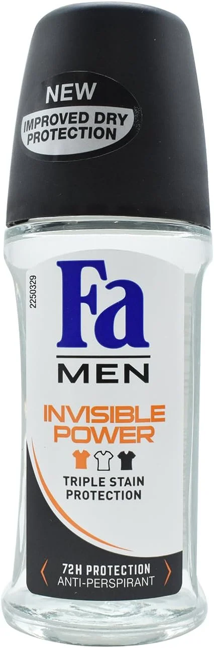 ضد تعریق مردانه فا مدل Invisible Power با محافظت سه گانه در برابر لک - 50 میلی لیتر