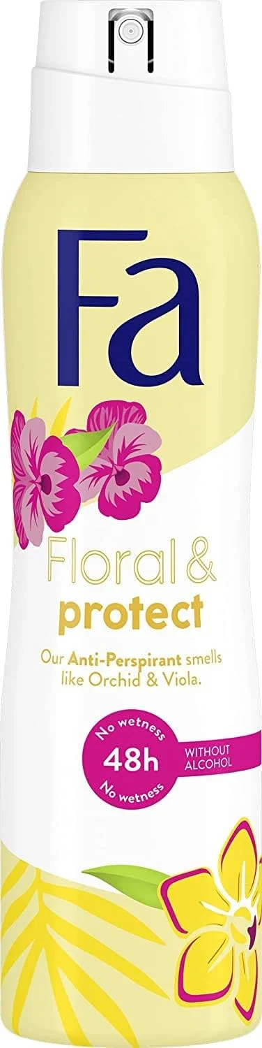 اسپری بدن زنانه فا مدل Floral Protect با رایحه ارکیده و ویولا 150 میلی لیتر اسپری بدن زنانه فا مدل Floral Protect با رایحه ارکیده و ویولا 150 میلی لیتر