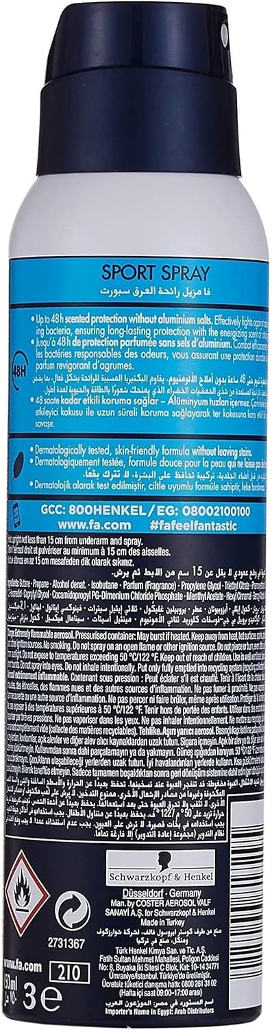 اسپری دئودورانت مردانه فا مدل Sport حجم 150 میلی لیتر اسپری دئودورانت مردانه فا مدل Sport حجم 150 میلی لیتر