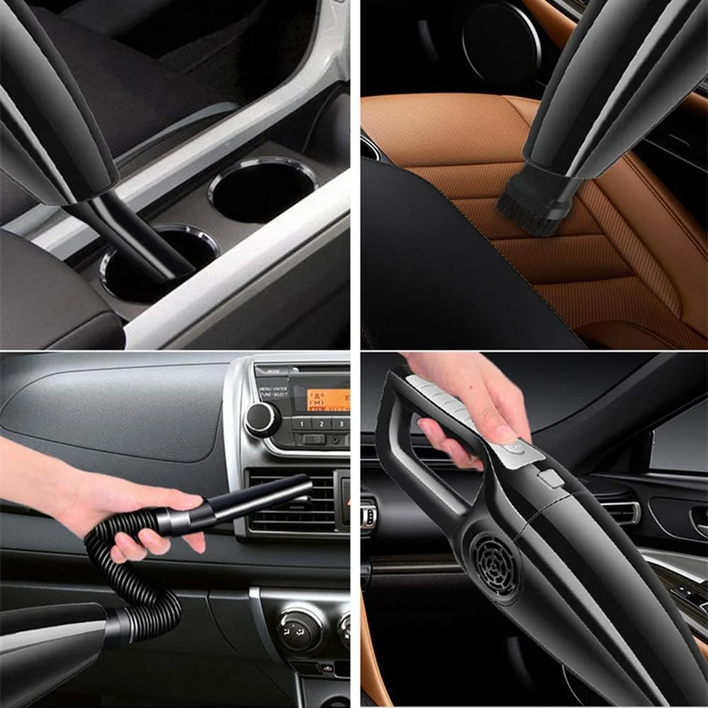 جاروبرقی دستی 120 وات KHHFFUH با قدرت مکش 3600 میلی بار، مناسب برای استفاده دوگانه خشک و مرطوب، دارای سری های برس مختلف، سیم برق 5 متری، مناسب برای خودرو، منزل و موی حیوانات خانگی، مشکی (A)