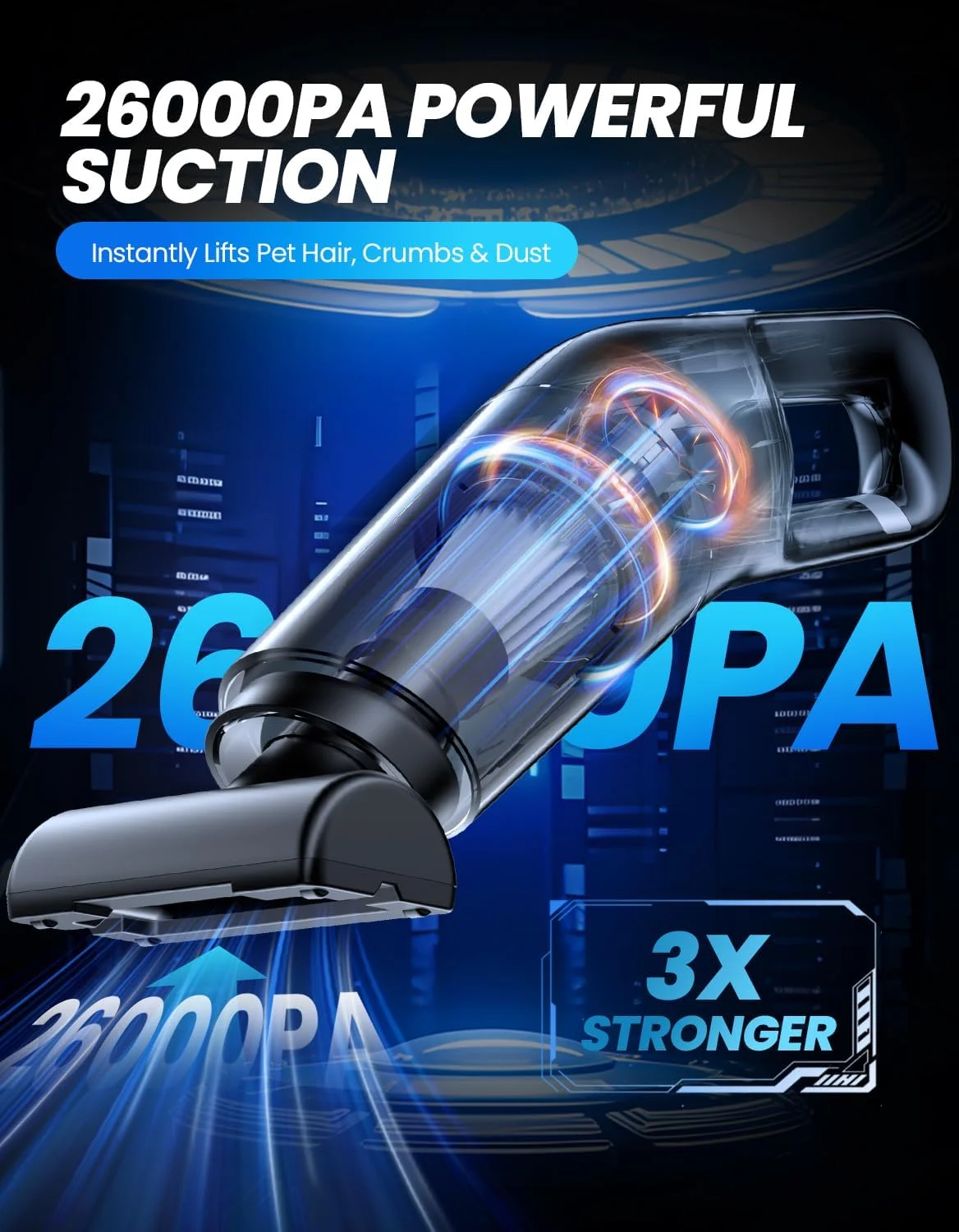 جاروبرقی دستی شارژی یدوپ، مکش قدرتمند 26000 پاسکال، جاروبرقی قابل حمل و شارژی برای خودرو، منزل، موی حیوانات خانگی، کیبورد و مبلمان، مشکی جاروبرقی دستی شارژی یدوپ، مکش قدرتمند 26000 پاسکال، جاروبرقی قابل حمل و شارژی برای خودرو، منزل، موی حیوانات خانگی، کیبورد و مبلمان، مشکی