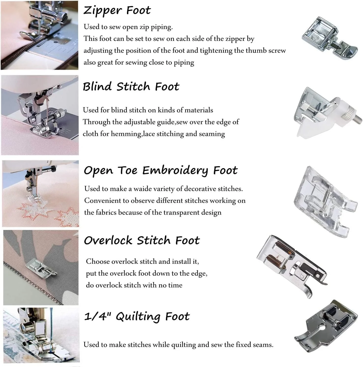 مجموعه پایه های چرخ خیاطی خزنه، پایه های فشاری چرخ خیاطی با اتصال سریع برای استفاده در چرخ خیاطی های Brother Singer Janome Babylock Kenmore با ساق کوتاه، 11 عددی مجموعه پایه های چرخ خیاطی خزنه، پایه های فشاری چرخ خیاطی با اتصال سریع برای استفاده در چرخ خیاطی های Brother Singer Janome Babylock Kenmore با ساق کوتاه، 11 عددی