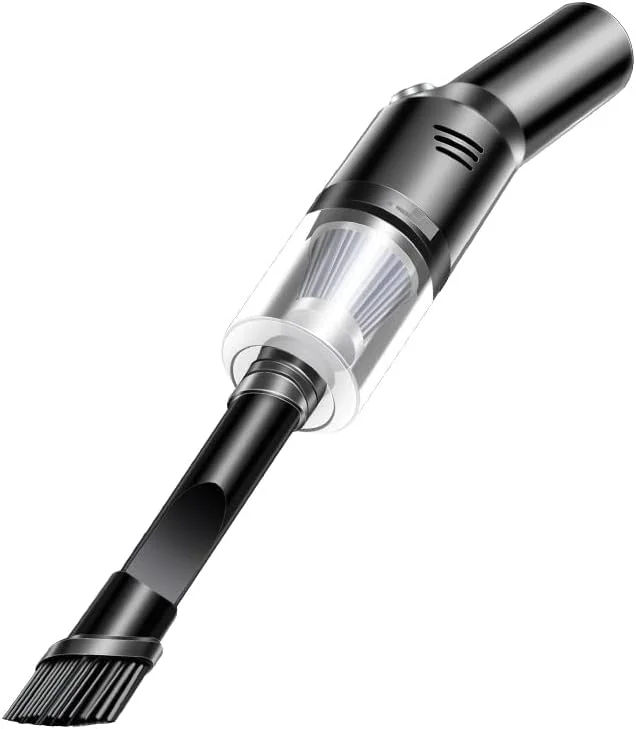 جاروبرقی دستی کوچک JTRF - مکش قوی، قابل حمل شارژی بدون سیم با 2 فیلتر قابل شستشو - برای ماشین، خرده ریزها، لپ تاپ، کیبورد، موی حیوانات خانگی در خانه و محل کار، پیانو (مشکی)