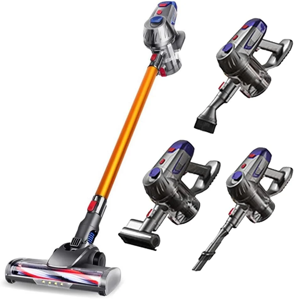 جاروبرقی عصایی بی سیم JOSHBERG، جاروبرقی دستی 4 در 1 با چراغ های LED و باتری جداشدنی برای کف چوبی، فرش، کاشی و مرمر جاروبرقی عصایی بی سیم JOSHBERG، جاروبرقی دستی 4 در 1 با چراغ های LED و باتری جداشدنی برای کف چوبی، فرش، کاشی و مرمر