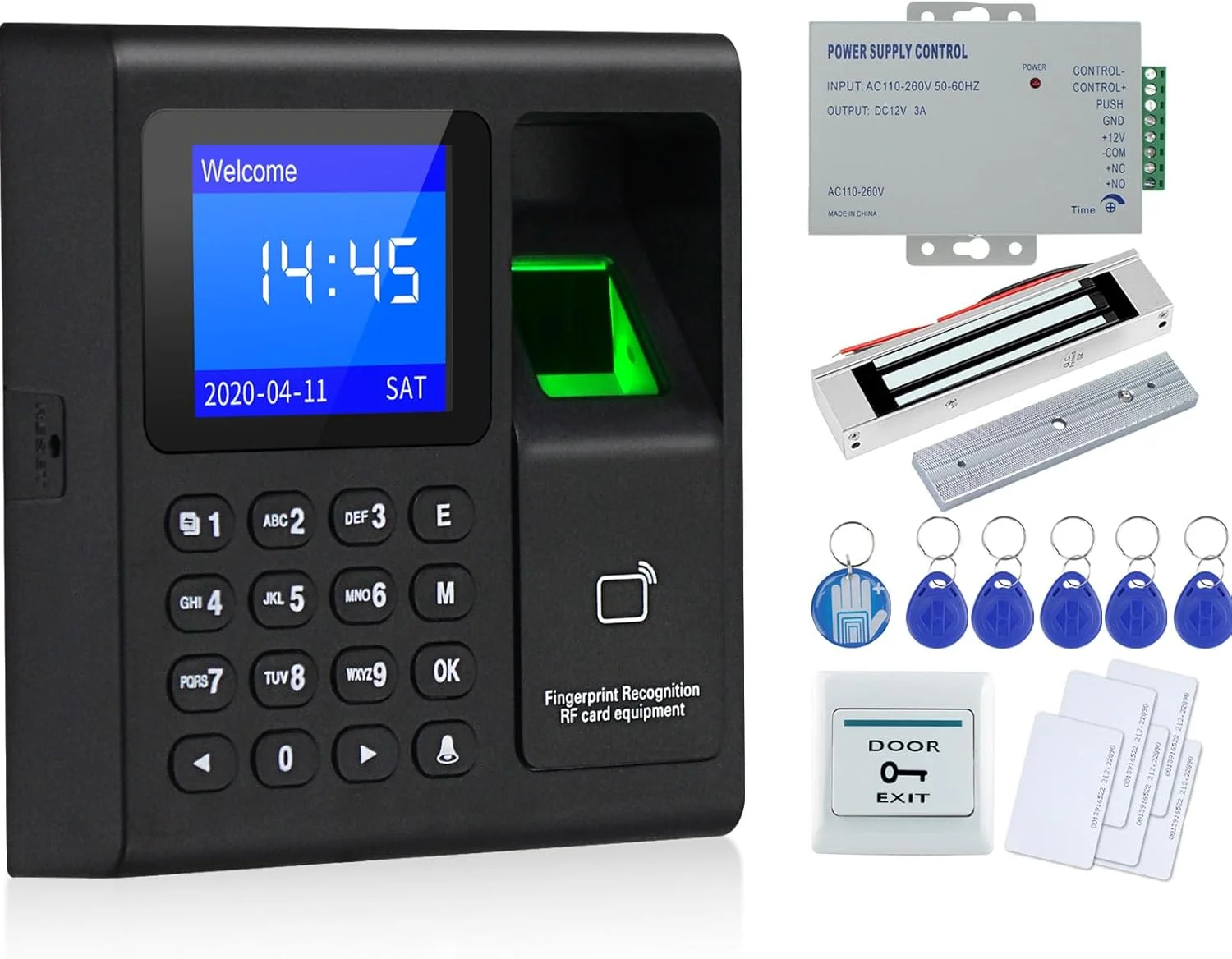 قفل درب RFID اثر انگشتی OBO Hands با صفحه کلید + قفل مغناطیسی برقی 180 کیلوگرمی + منبع تغذیه + دکمه خروج + زنگ درب + 5 کارت + 5 جاسوئیچی + تگ اپوکسی قفل درب RFID اثر انگشتی OBO Hands با صفحه کلید + قفل مغناطیسی برقی 180 کیلوگرمی + منبع تغذیه + دکمه خروج + زنگ درب + 5 کارت + 5 جاسوئیچی + تگ اپوکسی