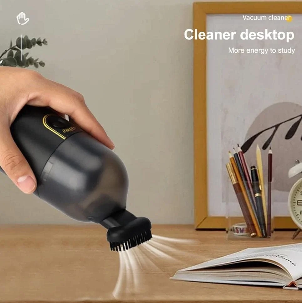 جاروبرقی رومیزی کوچک NALACAL، جاروبرقی بی‌سیم قابل حمل برای کیبورد، جاروبرقی دستی قابل شارژ برای تمیز کردن گرد و غبار، مو، خرده ریزه‌ها، تراشه‌های پاک کن، خاکستر سیگار، سفید