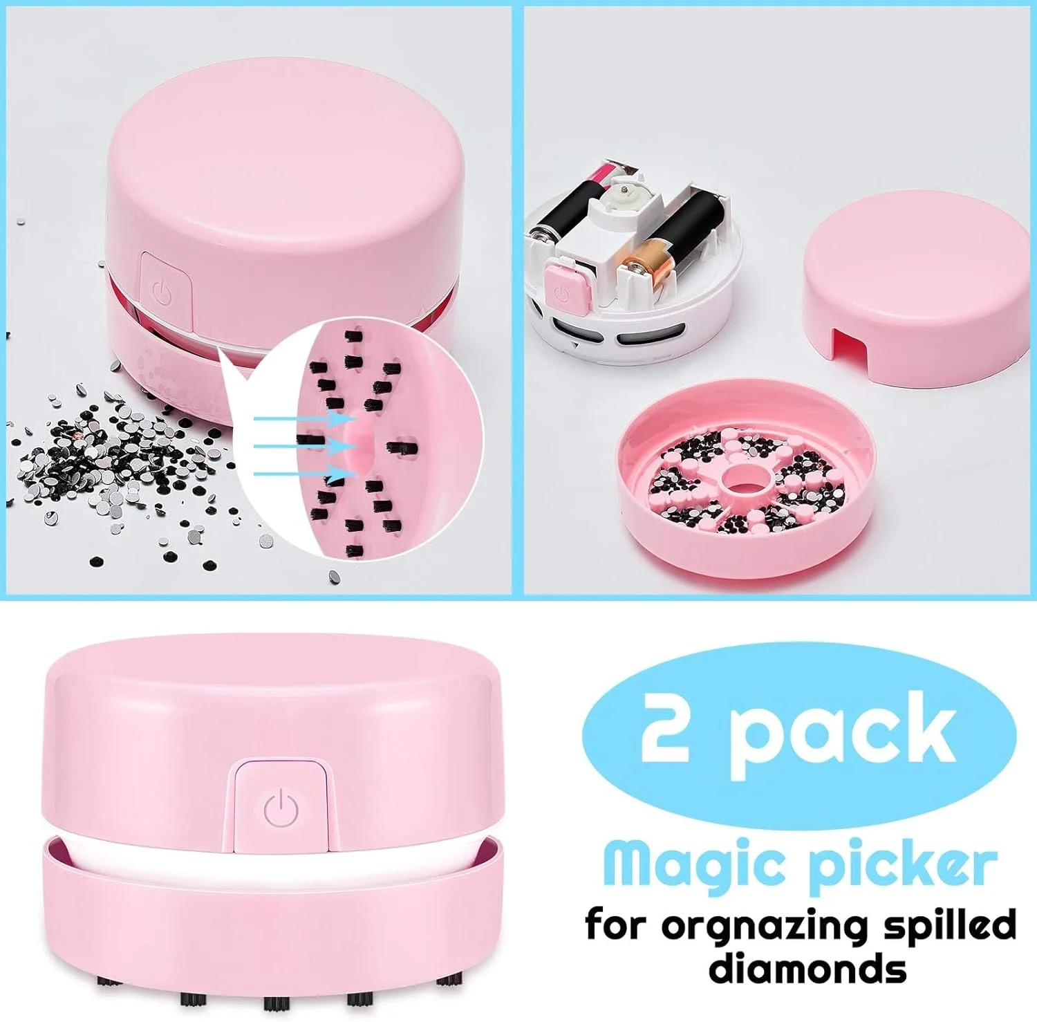 جاروبرقی کوچک نالاکال، جارو برقی رومیزی قابل حمل، تمیز کننده چند منظوره بی سیم برای خانه، دفتر، ماشین، میز (8 x 6 سانتی متر) جاروبرقی کوچک نالاکال، جارو برقی رومیزی قابل حمل، تمیز کننده چند منظوره بی سیم برای خانه، دفتر، ماشین، میز (8 x 6 سانتی متر)