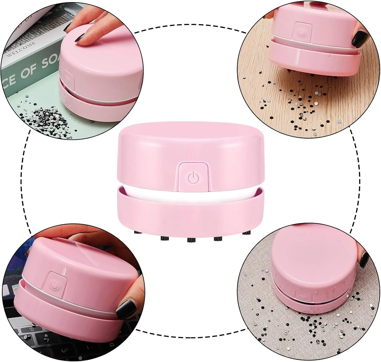 جاروبرقی کوچک نالاکال، جارو برقی رومیزی قابل حمل، تمیز کننده چند منظوره بی سیم برای خانه، دفتر، ماشین، میز (8 x 6 سانتی متر) جاروبرقی کوچک نالاکال، جارو برقی رومیزی قابل حمل، تمیز کننده چند منظوره بی سیم برای خانه، دفتر، ماشین، میز (8 x 6 سانتی متر)