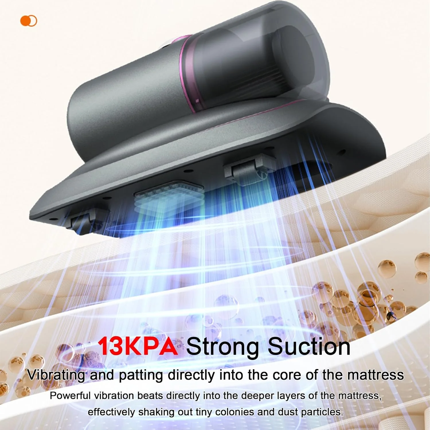 جاروبرقی تخت خوابی بی سیم ارتقا یافته KASTWAVE، جاروبرقی تشک با نور بنفش، جاروبرقی دستی عمیق 2 سرعته برای تشک، مبل، بالش، فرش، ملحفه (3 فیلتر)