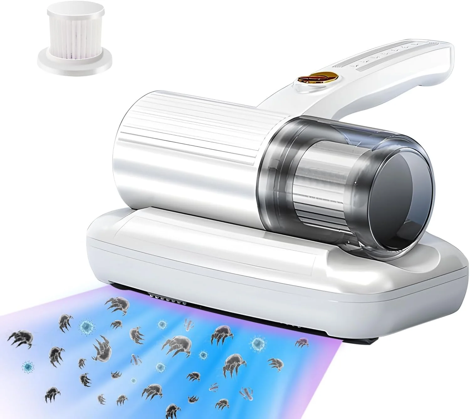 جاروبرقی تشک خواب KASTWAVE، جاروبرقی دستی تخت، قدرت مکش قوی 13Kpa و ضربه دوگانه، صدای کم، تمیز کردن موثر تشک ها، بالش ها، مبل ها، فرش ها و سایر سطوح پارچه ای