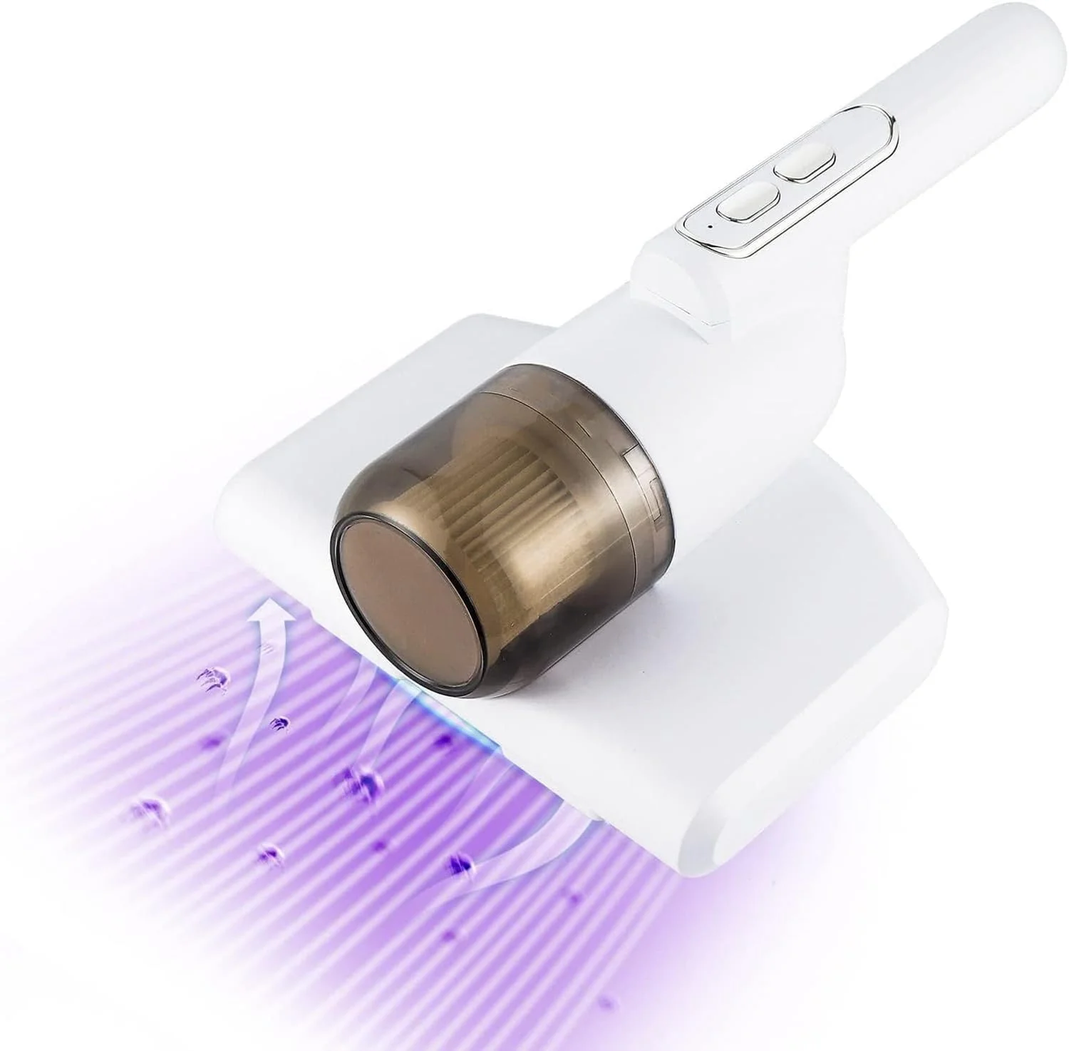 جاروبرقی UV دستی تشک KASTWAVE، دستگاه تمیز کننده بی سیم حذف کننده کنه، دستگاه جاروبرقی گرد و غبار تخت به طور موثر تخت، بالش، مبل های پارچه ای و فرش ها را تمیز می کند، سفید