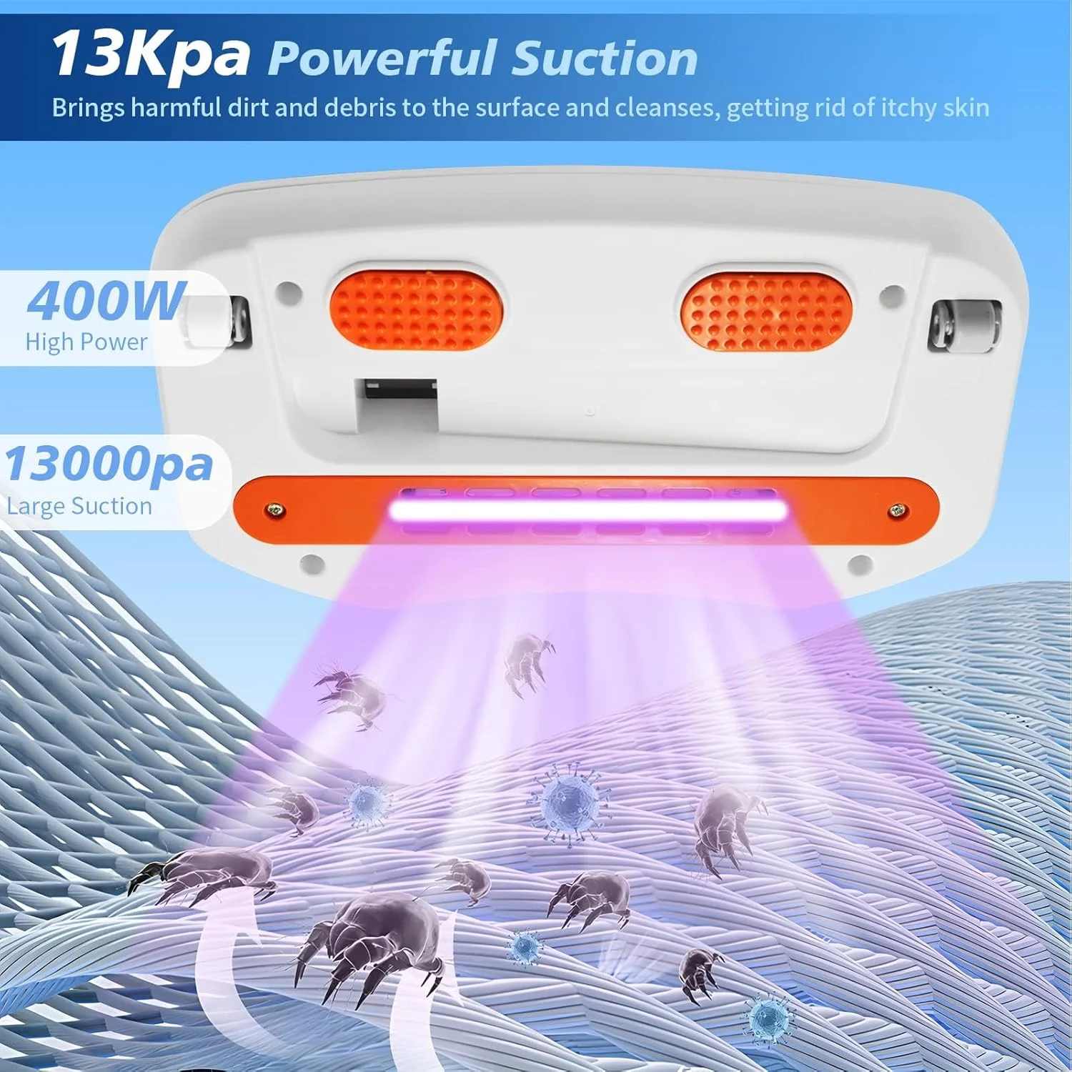 جاروبرقی تشک خواب KASTWAVE، جاروبرقی دستی تخت، قدرت مکش قوی 13Kpa و ضربه دوگانه، صدای کم، تمیز کردن موثر تشک ها، بالش ها، مبل ها، فرش ها و سایر سطوح پارچه ای جاروبرقی تشک خواب KASTWAVE، جاروبرقی دستی تخت، قدرت مکش قوی 13Kpa و ضربه دوگانه، صدای کم، تمیز کردن موثر تشک ها، بالش ها، مبل ها، فرش ها و سایر سطوح پارچه ای