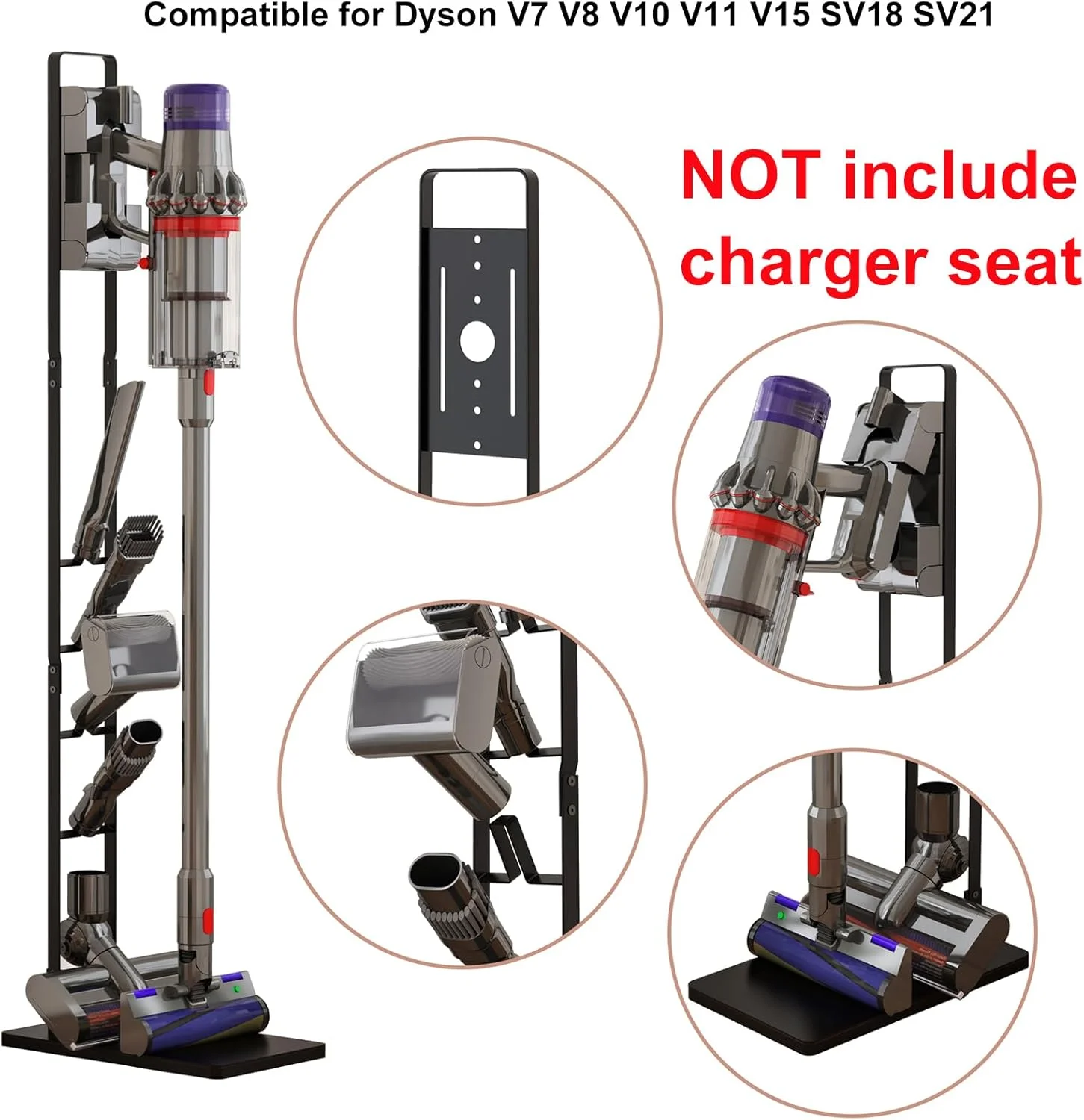 پایه نگهدارنده جاروبرقی MOOPHY سازگار با Dyson V7 V8 V10 V11 V12 V15 SV18 SV21، سازگار با جاروبرقی های شارژی دستی Dyson پایه نگهدارنده جاروبرقی MOOPHY سازگار با Dyson V7 V8 V10 V11 V12 V15 SV18 SV21، سازگار با جاروبرقی های شارژی دستی Dyson