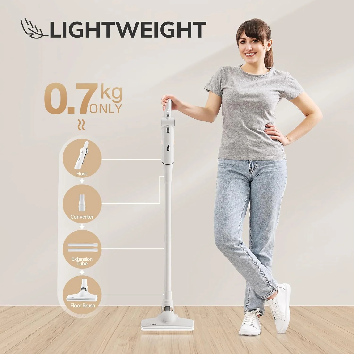 جاروبرقی دستی شیائومی MIUI با قدرت مکش 13000Pa، جاروبرقی دستی بی سیم قدرتمند، مینی سبک وزن 2 در 1 با موتور براشلس، جاروبرقی قابل حمل کم صدا برای ماشین، خانه، حیوانات خانگی، دفتر