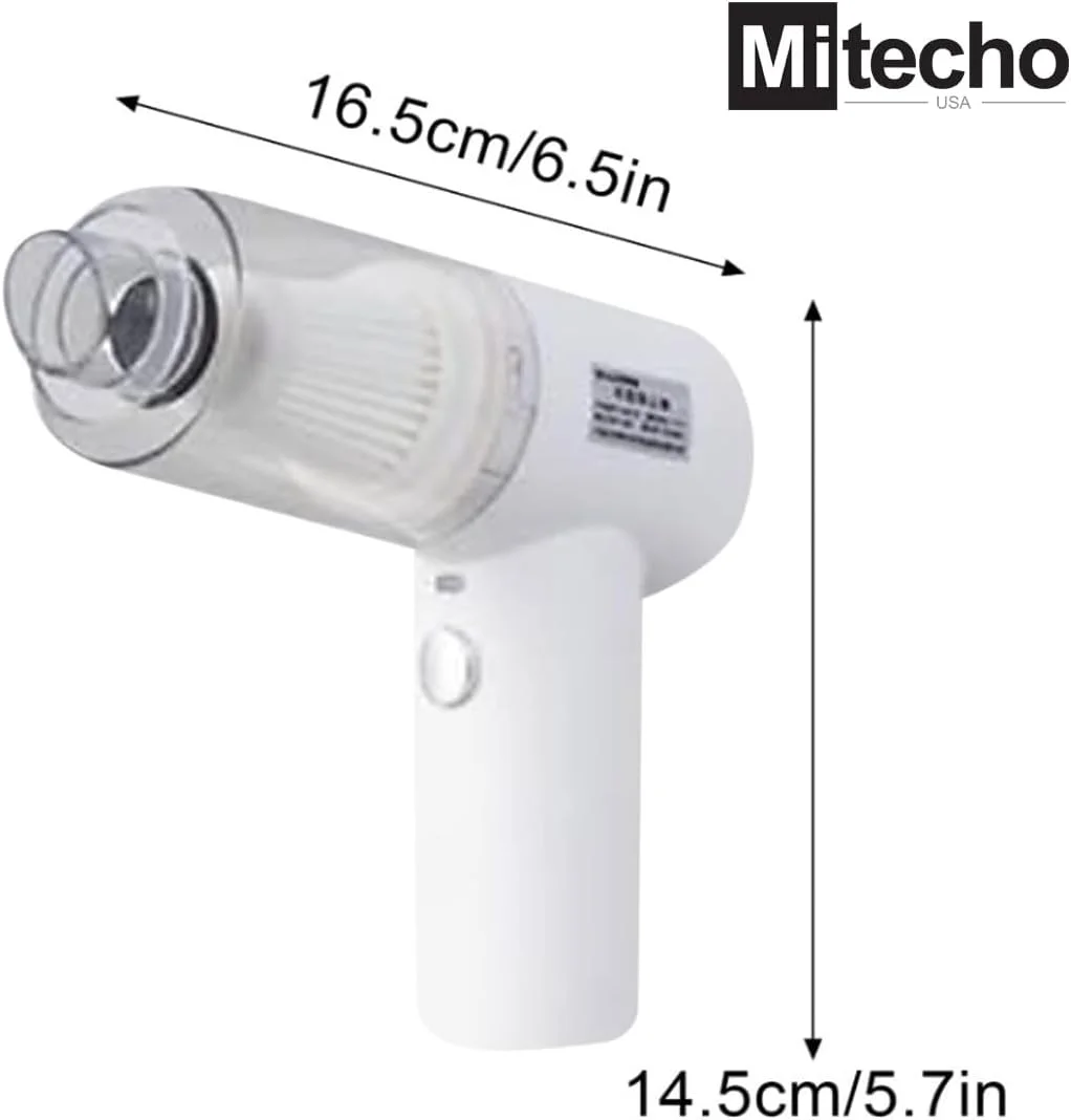 جاروبرقی دستی شارژی کوچک و بدون سیم Mitecho برای فرش، کیبورد و میز کامپیوتر