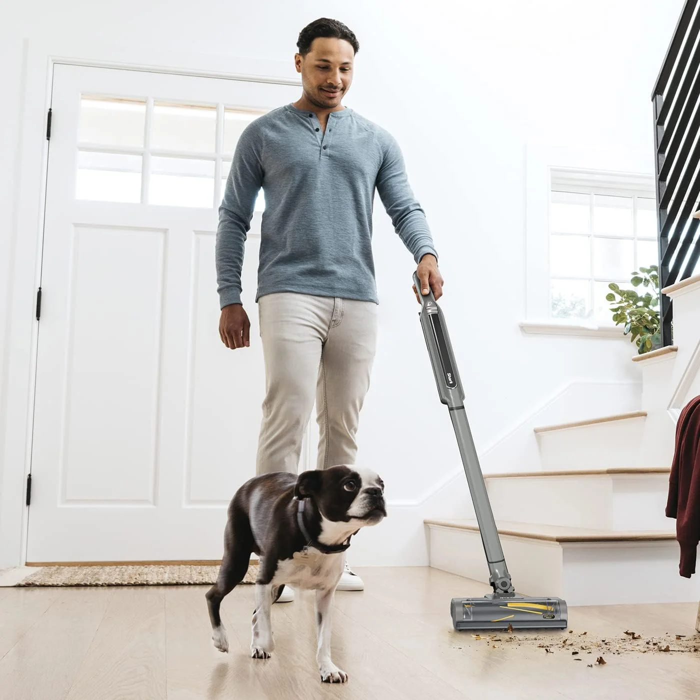 جاروبرقی شارژی دستی شارک [WV361UK] سیستم WandVac، جاروبرقی 2 در 1، فناوری ضد گره خوردن مو، تک باتری