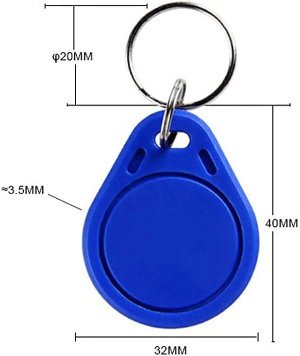 تگ های RFID روبیک 13.56 مگاهرتز M1، قابل نوشتن در سکتور 0، جاکلیدی UID IC، حلقه کلید کنترل دسترسی سازگار با توکن کارت کلید نوع A و Mifare (100 عدد)