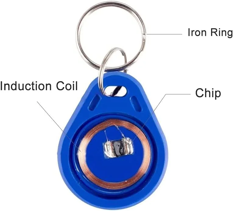 تگ های RFID روبیک 13.56 مگاهرتز M1، قابل نوشتن در سکتور 0، جاکلیدی UID IC، حلقه کلید کنترل دسترسی سازگار با توکن کارت کلید نوع A و Mifare (100 عدد)