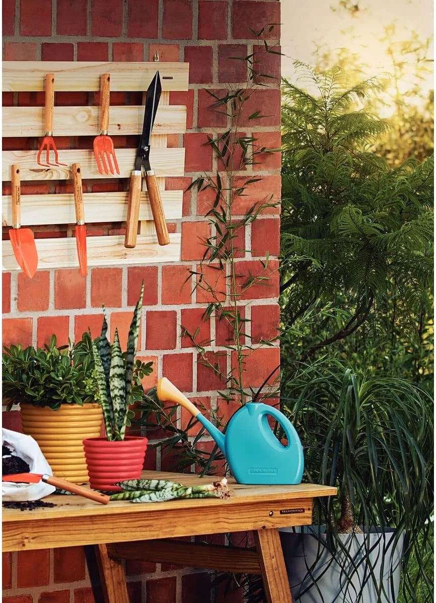 ست ابزار باغبانی 3 تکه ترامونتینا با فولاد کربنی ویژه و دسته چوبی شامل بیلچه باغبانی + کولتیواتور 3 دندانه + چنگال باغبانی 4 دندانه 78100801