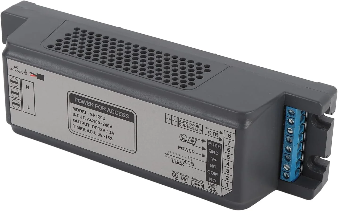 سیستم کنترل دسترسی درب ورودی، منبع تغذیه کنترل دسترسی درب 12 ولت 3 آمپر 433 مگاهرتز وای فای سوئیچ کنترل از راه دور بی سیم RF برای برنامه Tuya برای سیستم کنترل دسترسی NC NO سیستم کنترل دسترسی درب ورودی، منبع تغذیه کنترل دسترسی درب 12 ولت 3 آمپر 433 مگاهرتز وای فای سوئیچ کنترل از راه دور بی سیم RF برای برنامه Tuya برای سیستم کنترل دسترسی NC NO