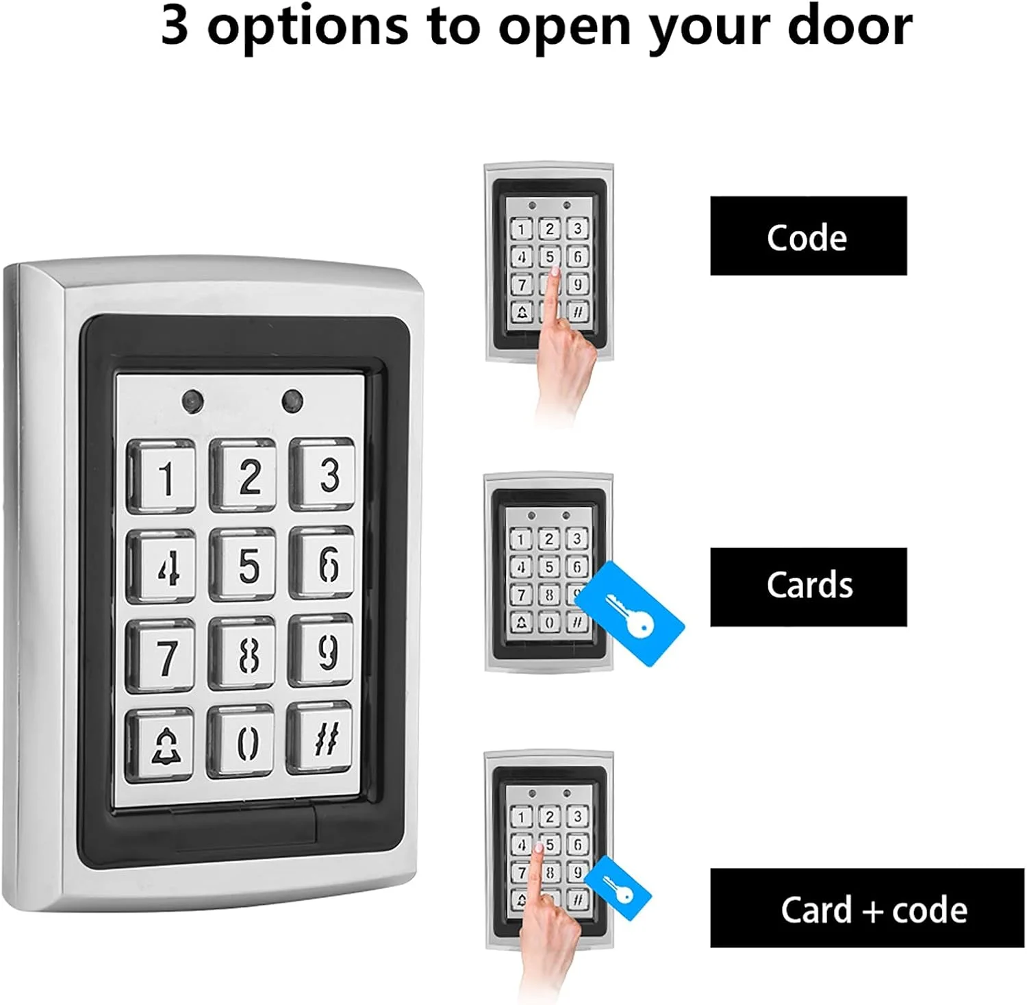 سیستم کنترل دسترسی درب، صفحه کلید خواننده برای ورود به کنترلر دسترسی امنیت خانه با نور پس زمینه، پشتیبانی از 1000 کاربر استاندارد برای خانه و دفتر سیستم کنترل دسترسی درب، صفحه کلید خواننده برای ورود به کنترلر دسترسی امنیت خانه با نور پس زمینه، پشتیبانی از 1000 کاربر استاندارد برای خانه و دفتر
