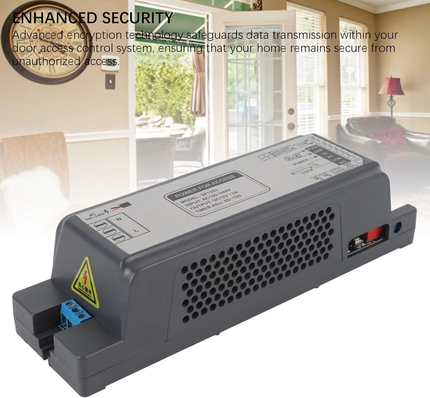 قفل برقی درب سیستم کنترل دسترسی، منبع تغذیه 12 ولت 3 آمپر با سوئیچ کنترل از راه دور وای فای RF 433 مگاهرتز برای برنامه Tuya برای سیستم کنترل دسترسی NC NO