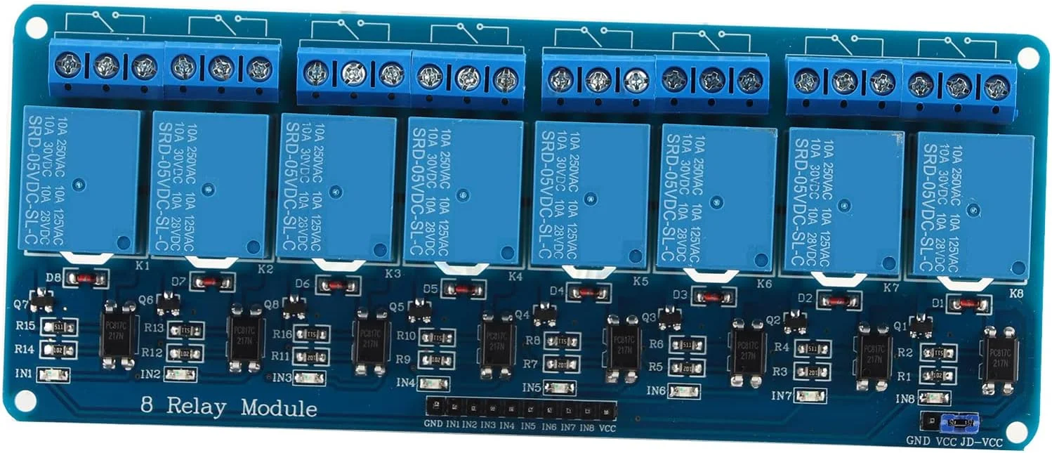 برد ماژول کنترل رله اترنت شبکه Eujgoov، دارای رابط RJ 45 و 8 کانال رله برای کنترل از راه دور خانه هوشمند برد ماژول کنترل رله اترنت شبکه Eujgoov، دارای رابط RJ 45 و 8 کانال رله برای کنترل از راه دور خانه هوشمند