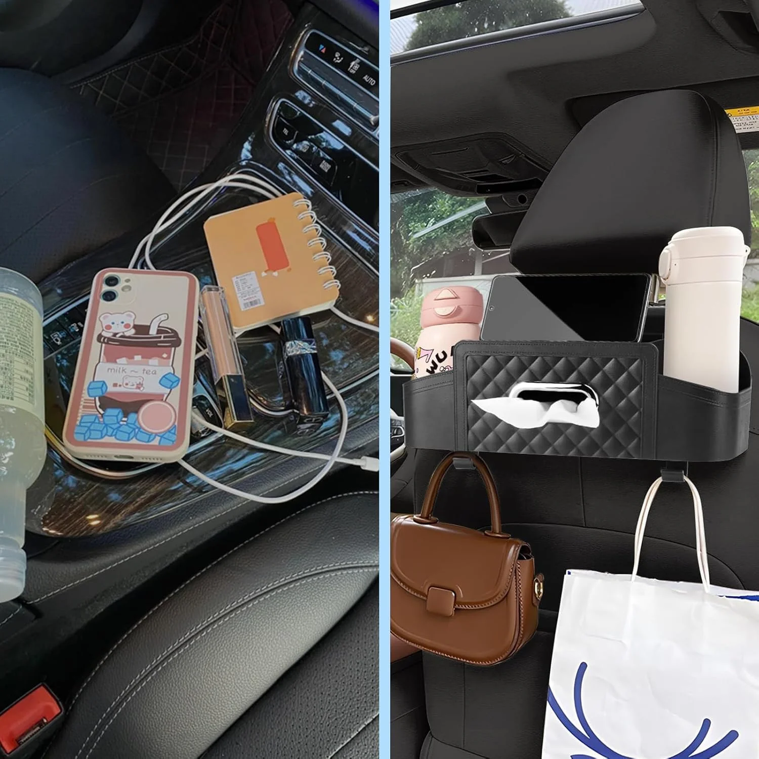 سازمان دهنده پشتی صندلی خودرو KASTWAVE، با 2 جا لیوانی، جای جعبه دستمال کاغذی و قلاب جعبه ذخیره سازی، ذخیره سازی چند منظوره خودرو، برای کودکان، مردان، زنان و مسافرت (مشکی) سازمان دهنده پشتی صندلی خودرو KASTWAVE، با 2 جا لیوانی، جای جعبه دستمال کاغذی و قلاب جعبه ذخیره سازی، ذخیره سازی چند منظوره خودرو، برای کودکان، مردان، زنان و مسافرت (مشکی)