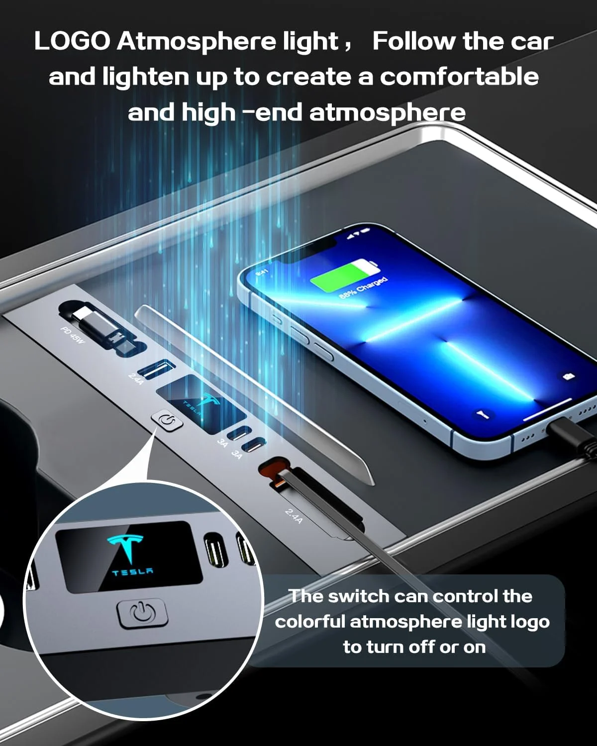 شارژر USB چند پورت خودرو برای مدل 3 هایلند 2024 و 2025 تسلا و مدل Y جونیپر 2026 جدید، لوازم جانبی چند منظوره تسلا با لوگو و کابل جمع شونده، هاب USB تسلا، هدیه برای دارندگان تسلا شارژر USB چند پورت خودرو برای مدل 3 هایلند 2024 و 2025 تسلا و مدل Y جونیپر 2026 جدید، لوازم جانبی چند منظوره تسلا با لوگو و کابل جمع شونده، هاب USB تسلا، هدیه برای دارندگان تسلا