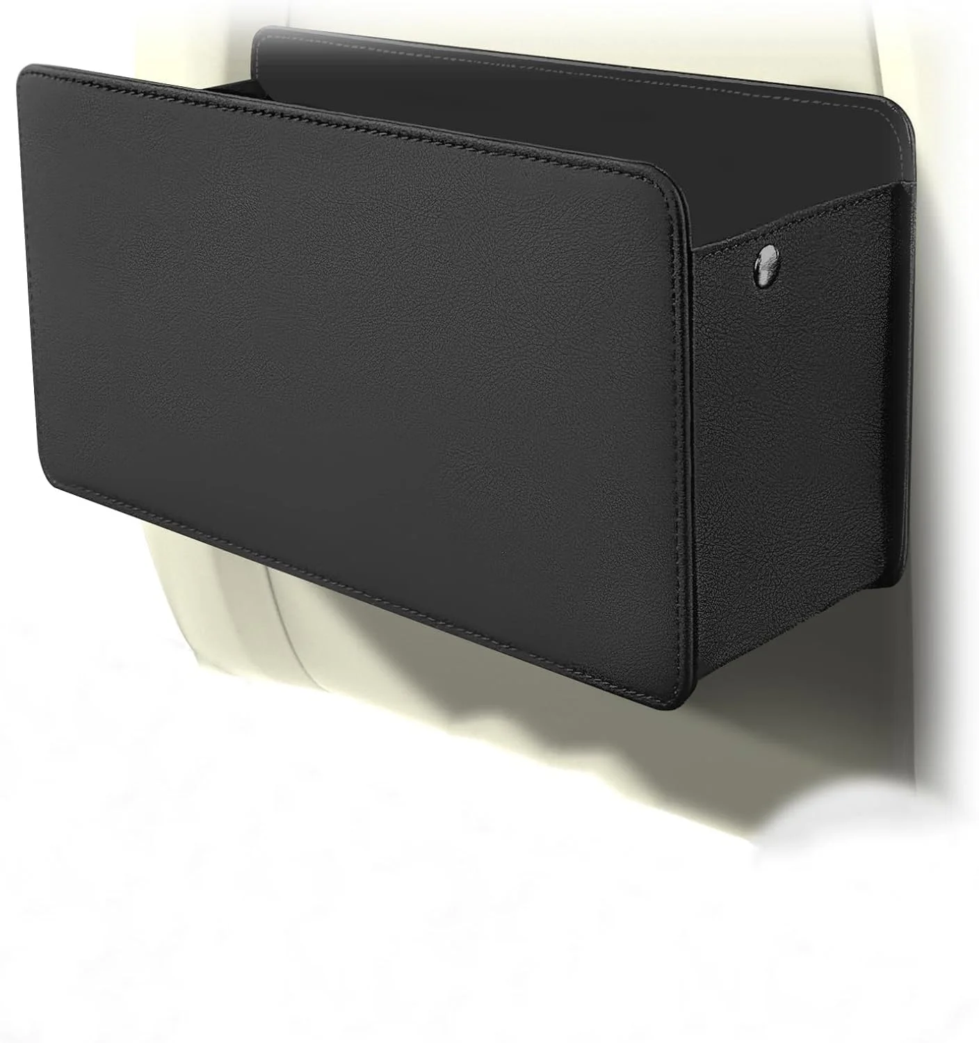 سطل زباله خودرو آزونی، سطل زباله تاشو کوچک برای خودرو، سطل زباله چرمی ممتاز برای خودرو، مناسب برای تنقلات، تلفن، بطری، لوازم ضروری کوچک، مناسب برای صندلی عقب، خودروهای شاسی بلند، سدان، کامیون