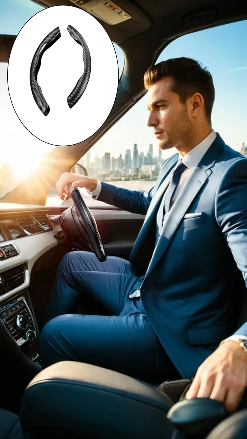 روکش فرمان فیبر کربنی Sweet seven - ضد لغزش، مناسب برای همه خودروها، آقایان و بانوان - افزایش ایمنی و زیبایی - محافظ فرمان خودرو مشکی روکش فرمان فیبر کربنی Sweet seven - ضد لغزش، مناسب برای همه خودروها، آقایان و بانوان - افزایش ایمنی و زیبایی - محافظ فرمان خودرو مشکی