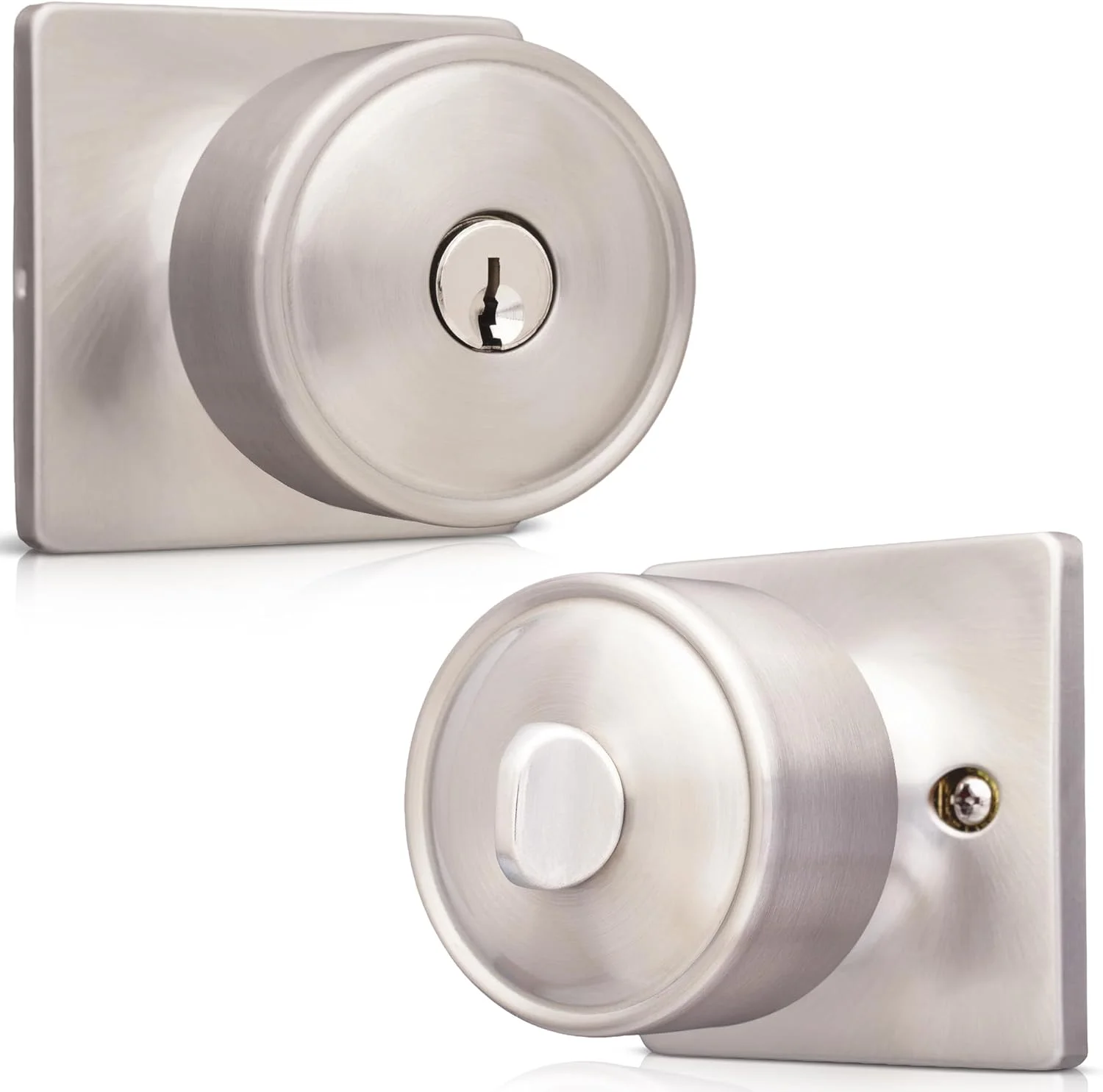 دستگیره درب Honeywell Safes & Door Locks - دستگیره درب با قفل، نیکل ساتن، ورودی کلید دار - قفل درب برای درب ورودی، اتاق خواب و استفاده داخلی - دستگیره درب داخلی برای خانه ها و دفاتر - 8103600