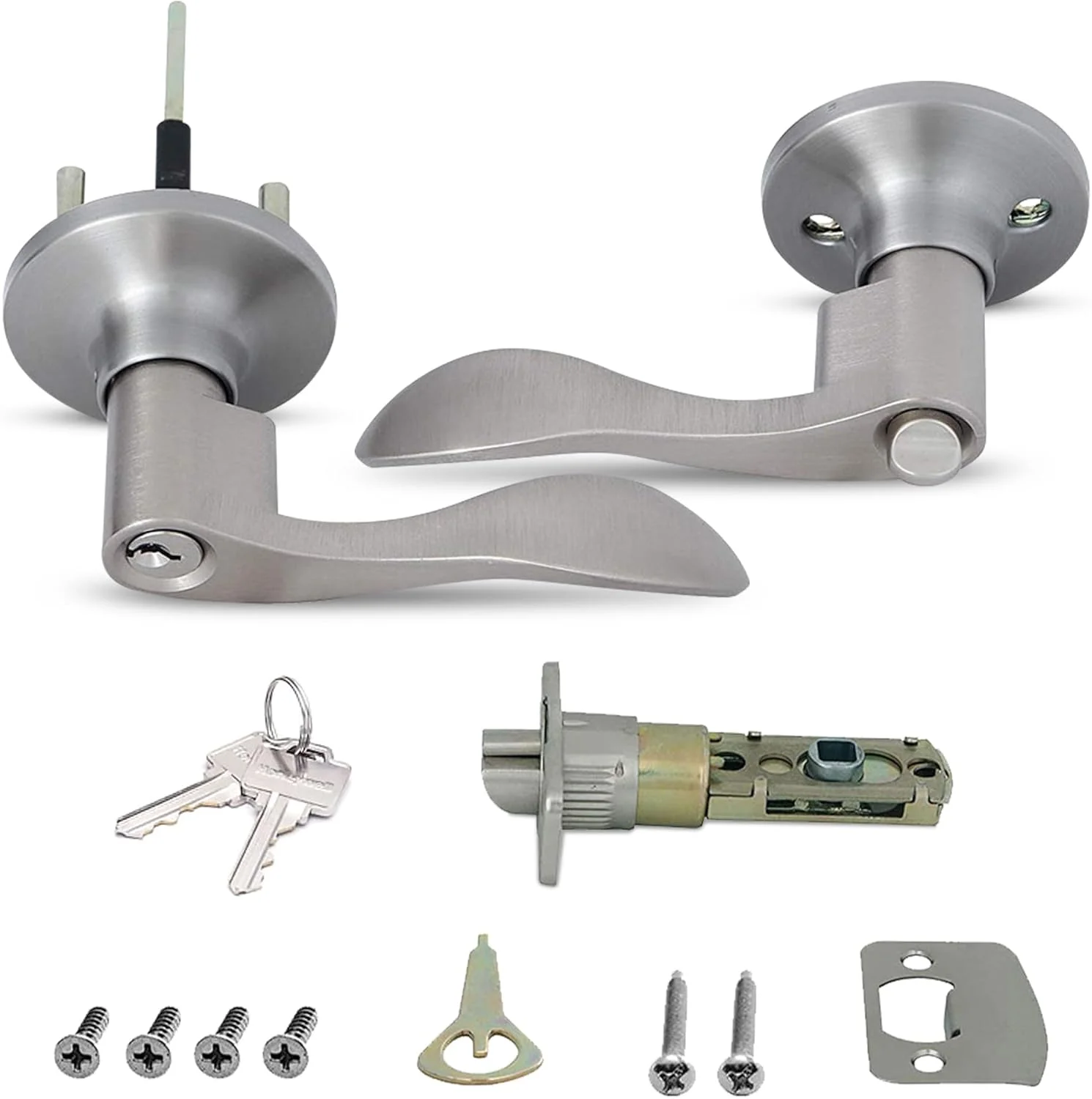 دستگیره درب ورودی اهرمی Honeywell 8106301 مدل Wave، نیکل ساتن دستگیره درب ورودی اهرمی Honeywell 8106301 مدل Wave، نیکل ساتن