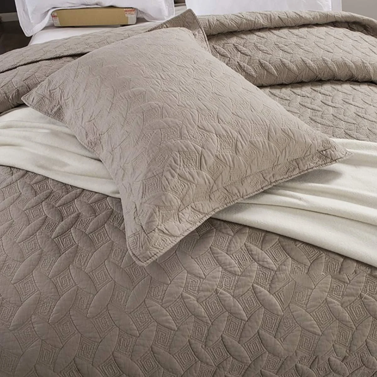 روتختی طرح تکه دوزی شده دو طرفه در 2 سایز به همراه روبالشی، روتختی ضد حساسیت چهار فصل، خاکستری، 230 در 250 سانتی متر