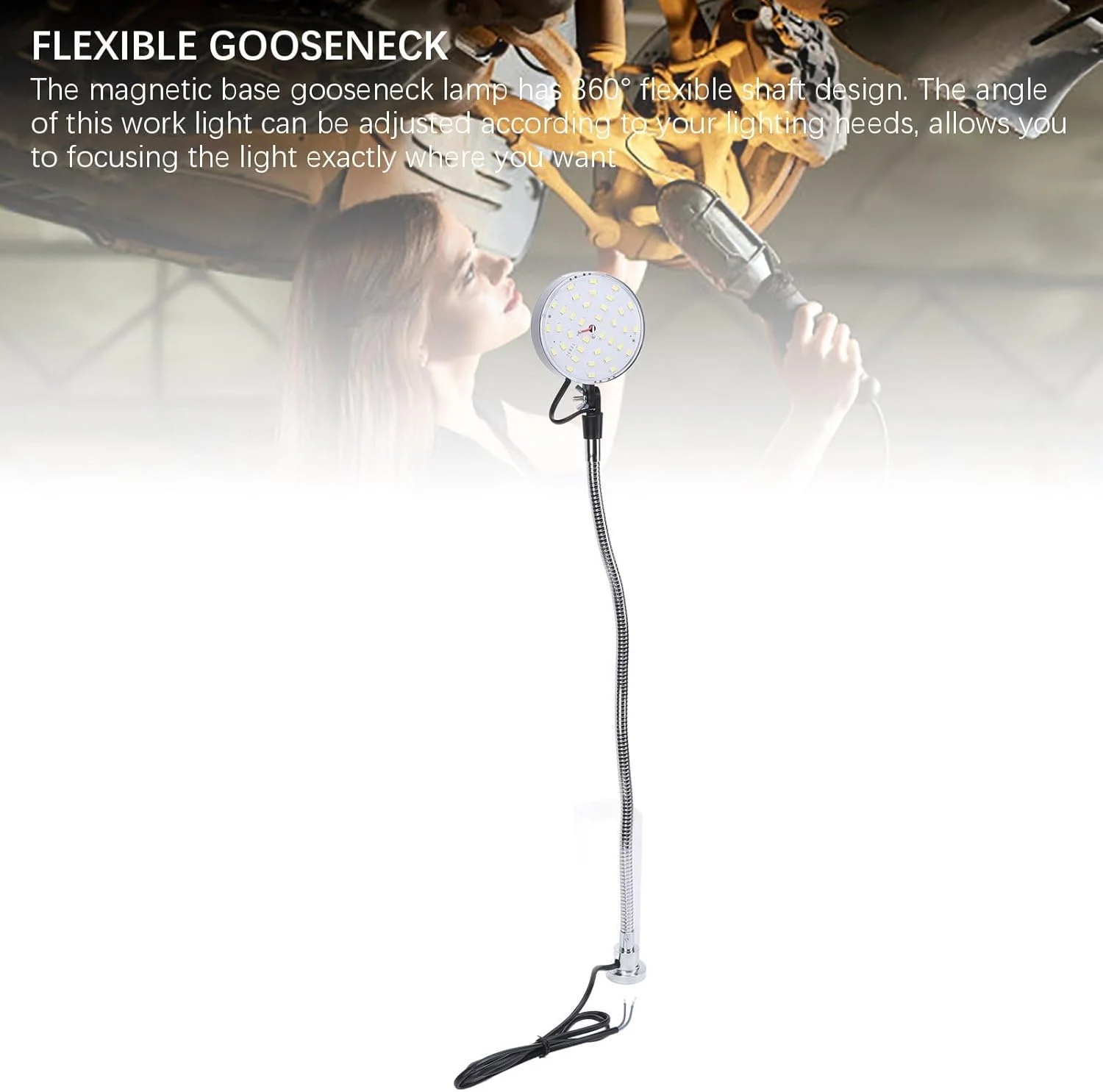 چراغ کار مغناطیسی Cryfokt، چراغ دستگاه LED گردن غازی انعطاف پذیر 360 درجه 1500 لومن روشنایی مقاوم در برابر خوردگی اتلاف سریع گرما نور سفید 6500K برای مطالعه چراغ کار مغناطیسی Cryfokt، چراغ دستگاه LED گردن غازی انعطاف پذیر 360 درجه 1500 لومن روشنایی مقاوم در برابر خوردگی اتلاف سریع گرما نور سفید 6500K برای مطالعه