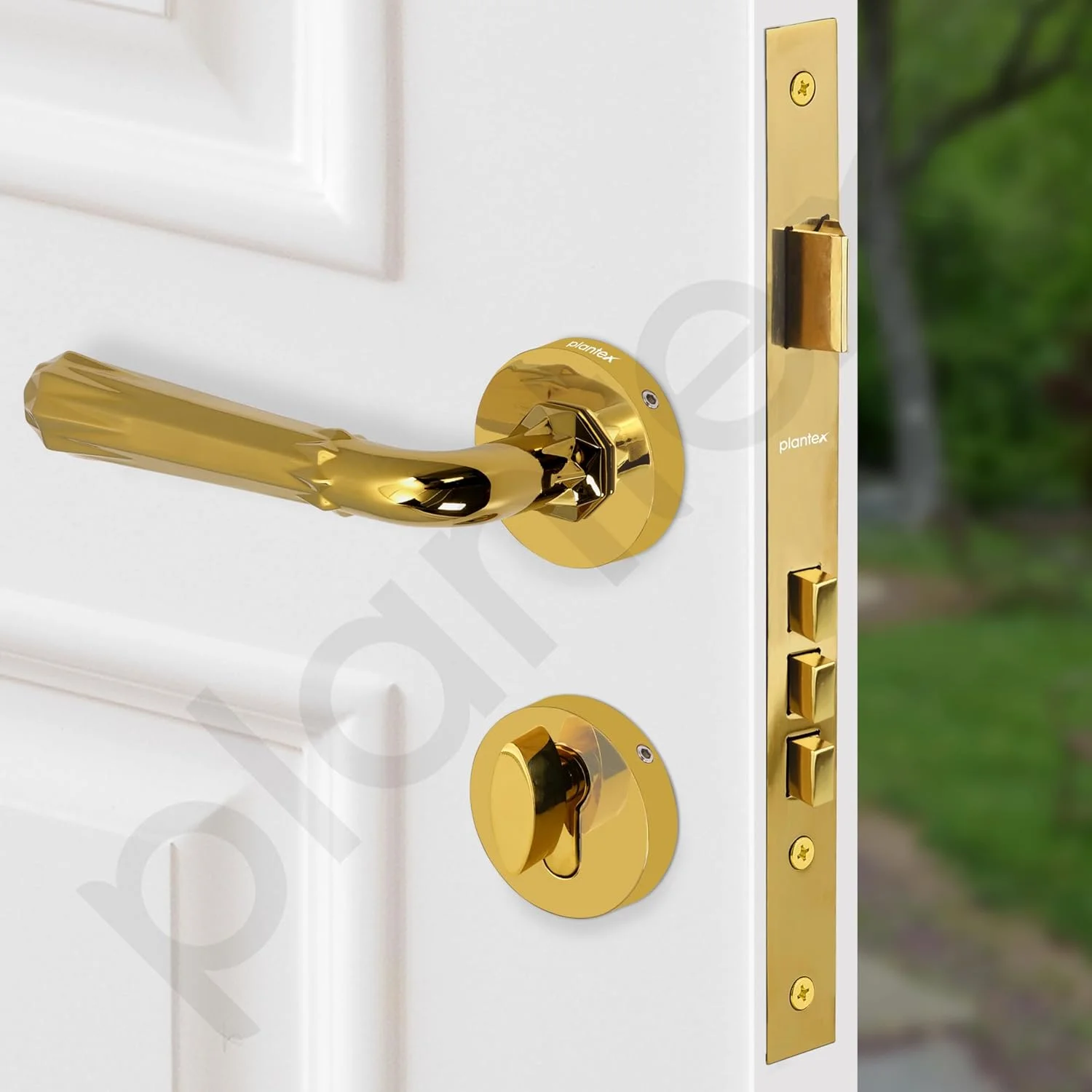 قفل درب اصلی پلنتکس پریمیوم - ست قفل زبانه دار برای منزل (7117 - طلایی PVD) قفل درب اصلی پلنتکس پریمیوم - ست قفل زبانه دار برای منزل (7117 - طلایی PVD)