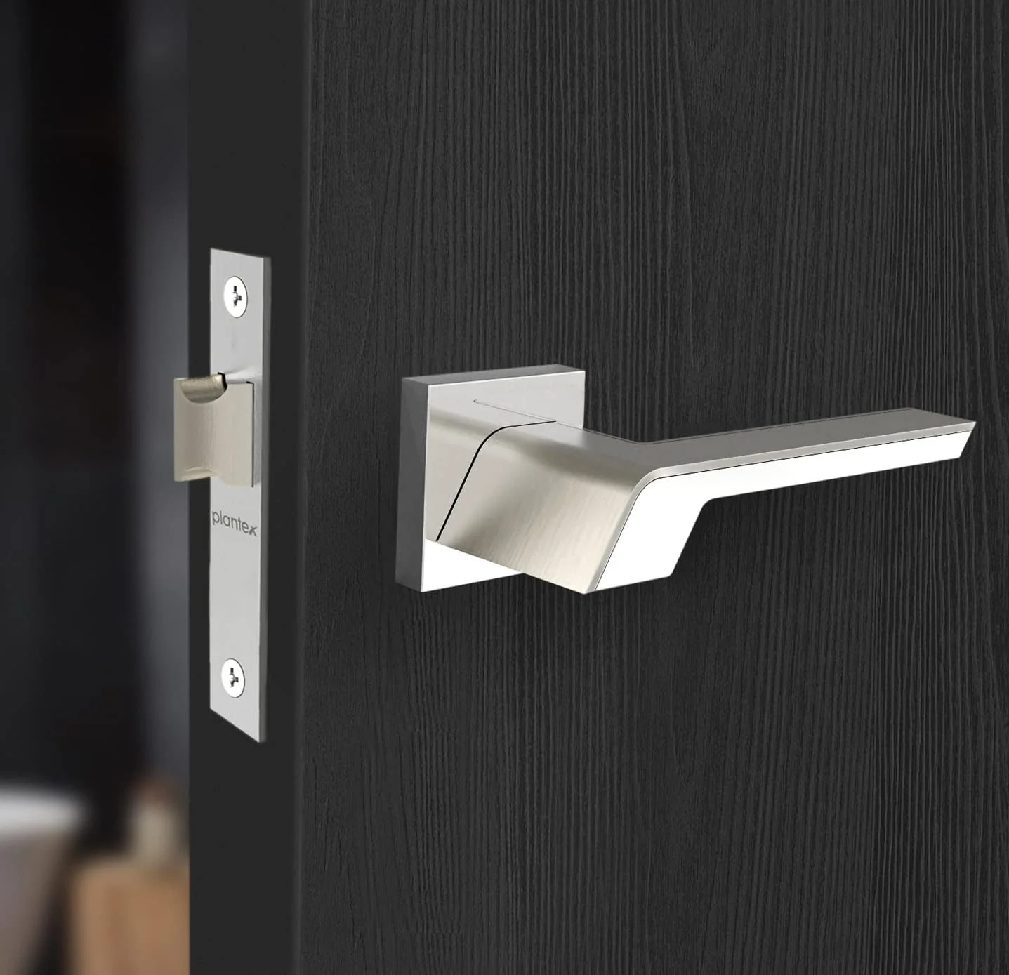قفل زبانه ای سنگین Plantex 7066 مناسب درب های حمام/خانه/اداره/هتل (کروم و مات)