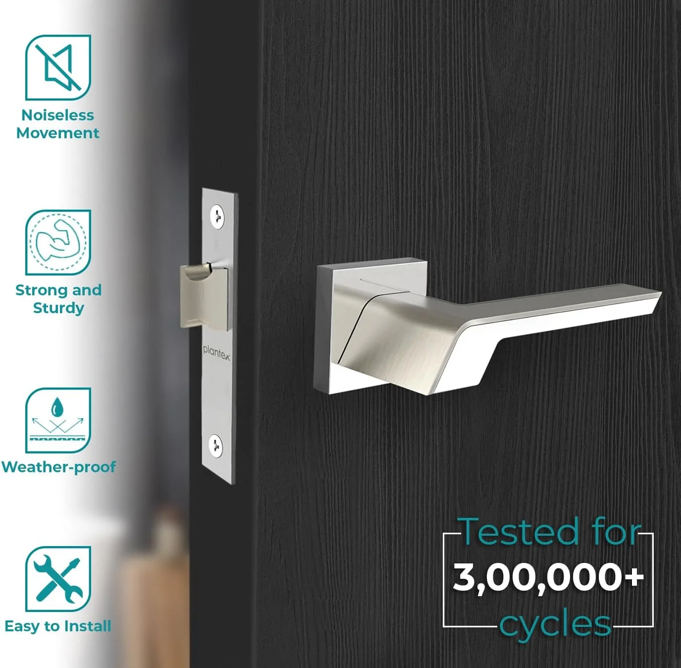 قفل زبانه ای سنگین Plantex 7066 مناسب درب های حمام/خانه/اداره/هتل (کروم و مات) قفل زبانه ای سنگین Plantex 7066 مناسب درب های حمام/خانه/اداره/هتل (کروم و مات)