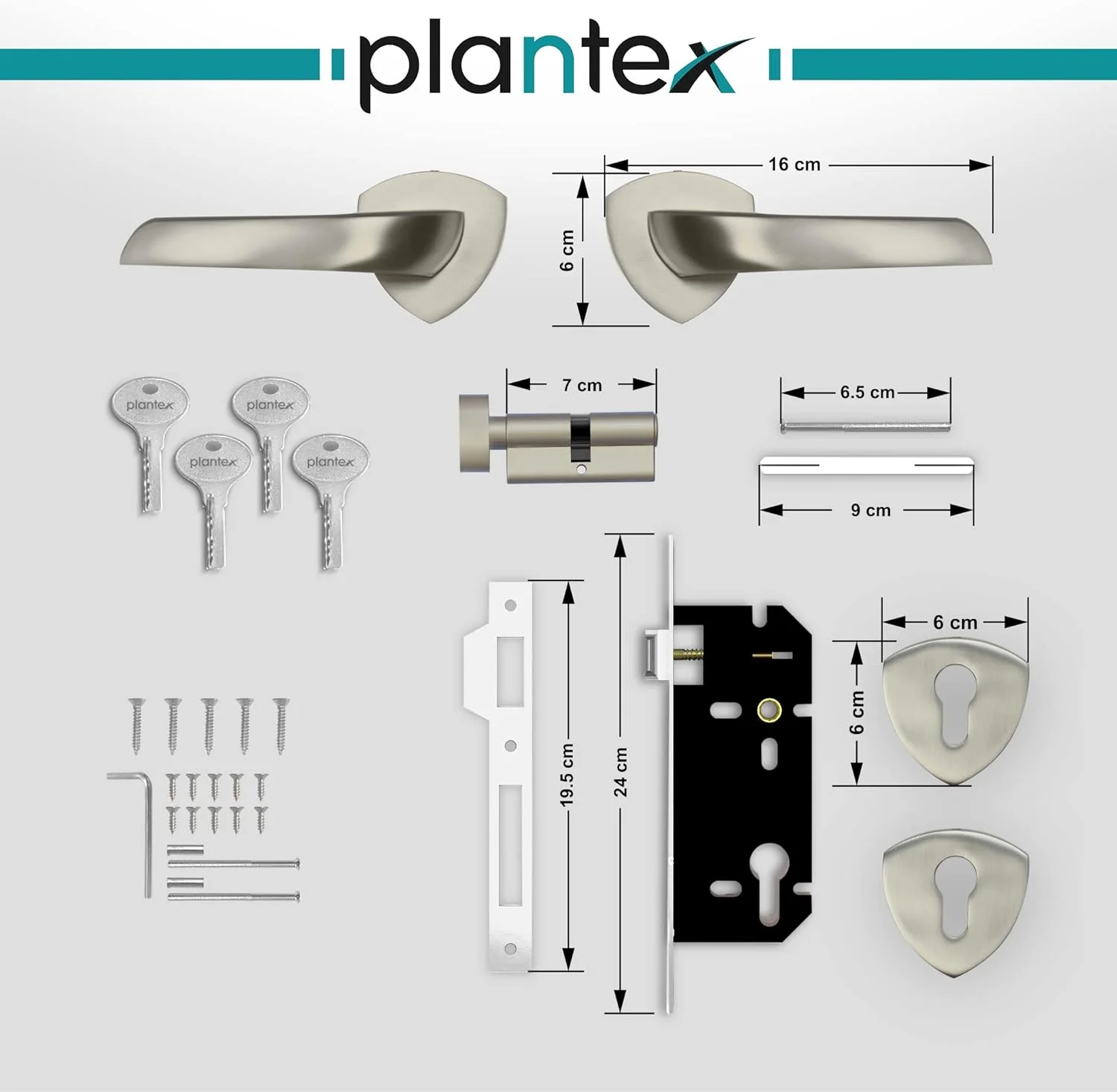 قفل درب برنجی کامل Plantex / قفل درب اصلی برای خانه / قفل زبانه ای برای درب - ست قفل درب اصلی (Sumer-3058, مات) قفل درب برنجی کامل Plantex / قفل درب اصلی برای خانه / قفل زبانه ای برای درب - ست قفل درب اصلی (Sumer-3058, مات)