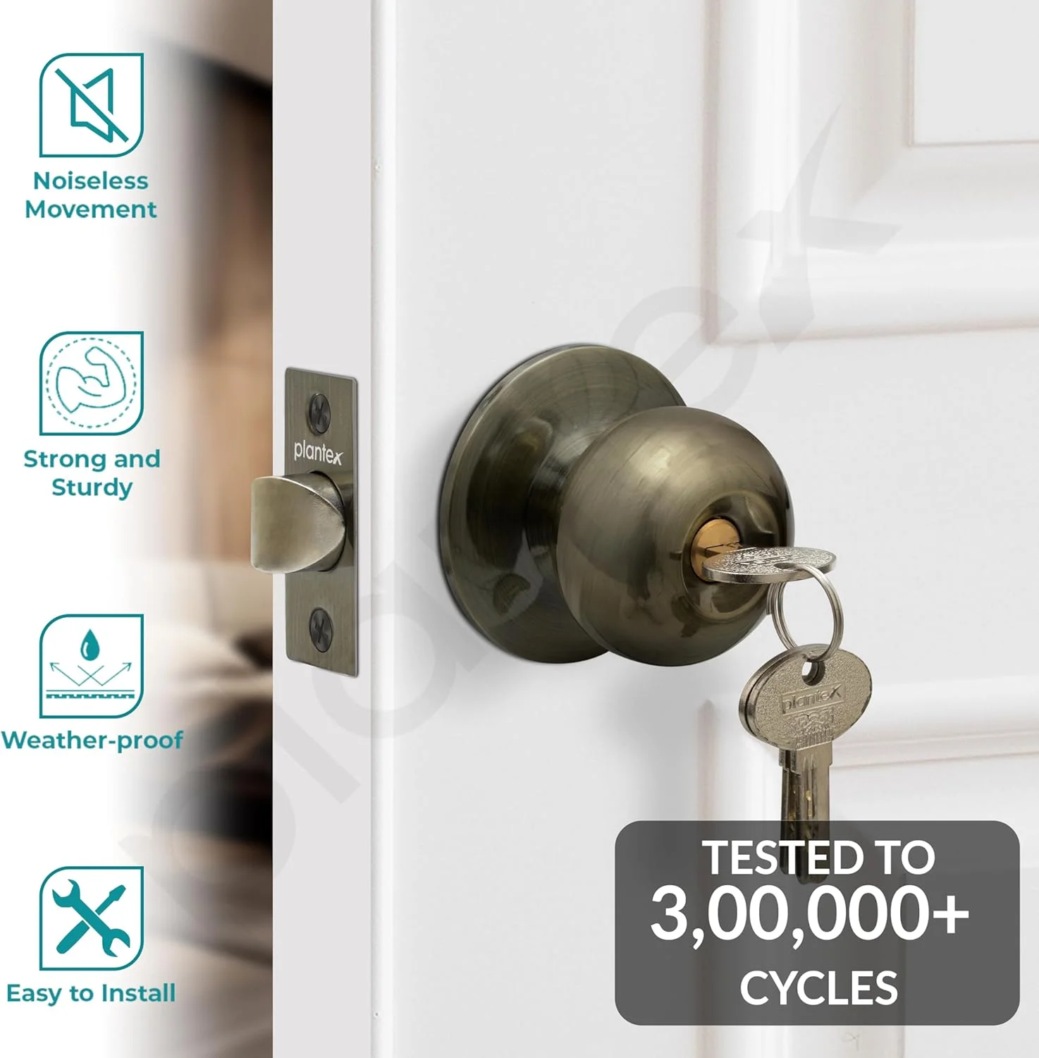 Plantex Stainless Steel Door Locks For Bedroom/Main Door Lock/Cylindrical Lock Set Door Lock For Home Office Hotel (Brass Antique) Plantex Stainless Steel Door Locks For Bedroom/Main Door Lock/Cylindrical Lock Set Door Lock For Home Office Hotel (Brass Antique)