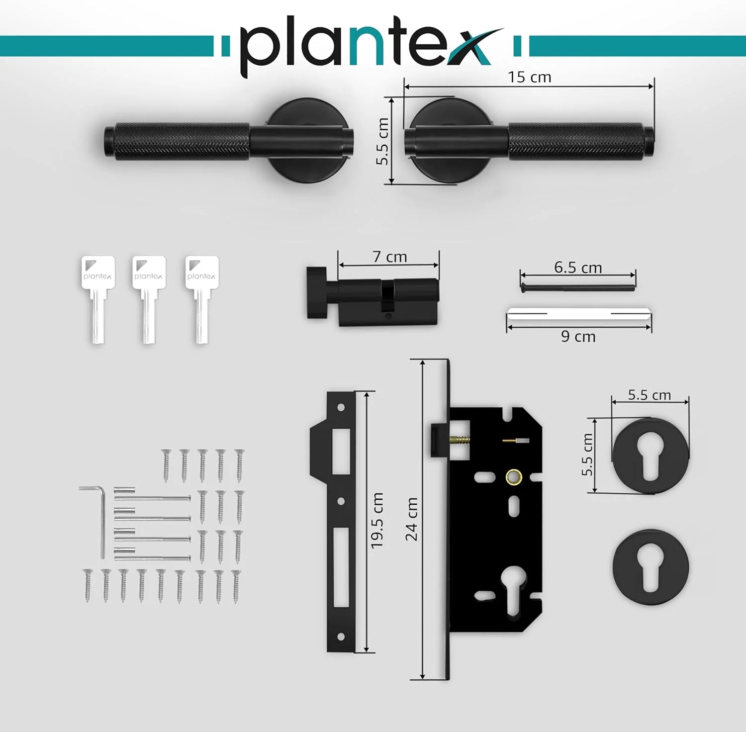 قفل درب اصلی پلنتکس پریمیوم - ست قفل زبانه ای برای خانه (مشکی) قفل درب اصلی پلنتکس پریمیوم - ست قفل زبانه ای برای خانه (مشکی)